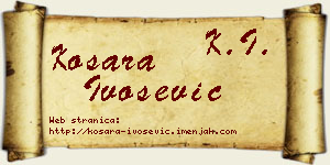 Kosara Ivošević vizit kartica
